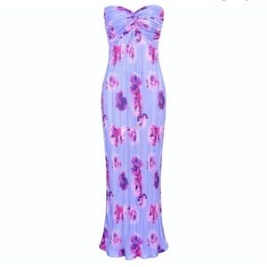 NWT REVOLVE & ANTHROPOLOGIE lovers COMMENSE plisse strapless tube dress S